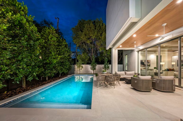 minimalist pool house